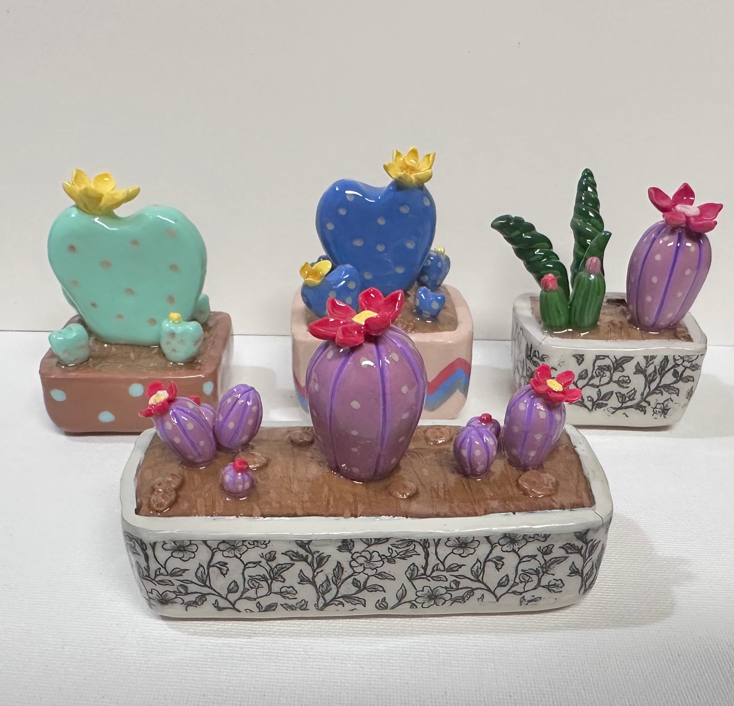 Miniature Clay Cacti