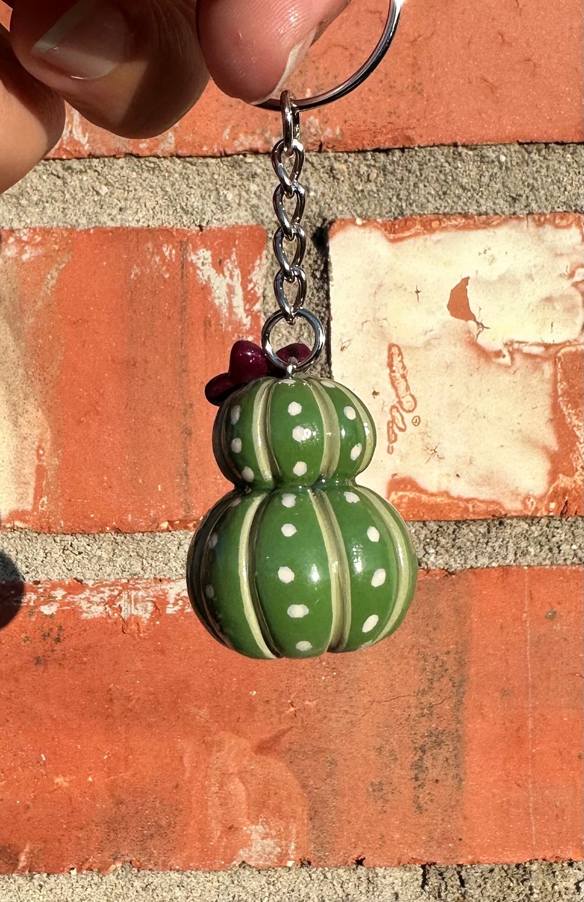 Blooming Tower Cactus Keychain