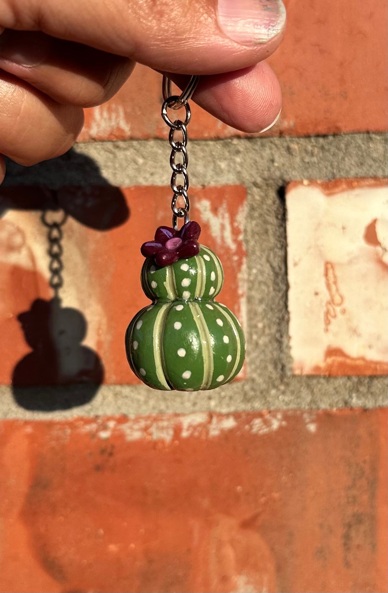 Blooming Tower Cactus Keychain