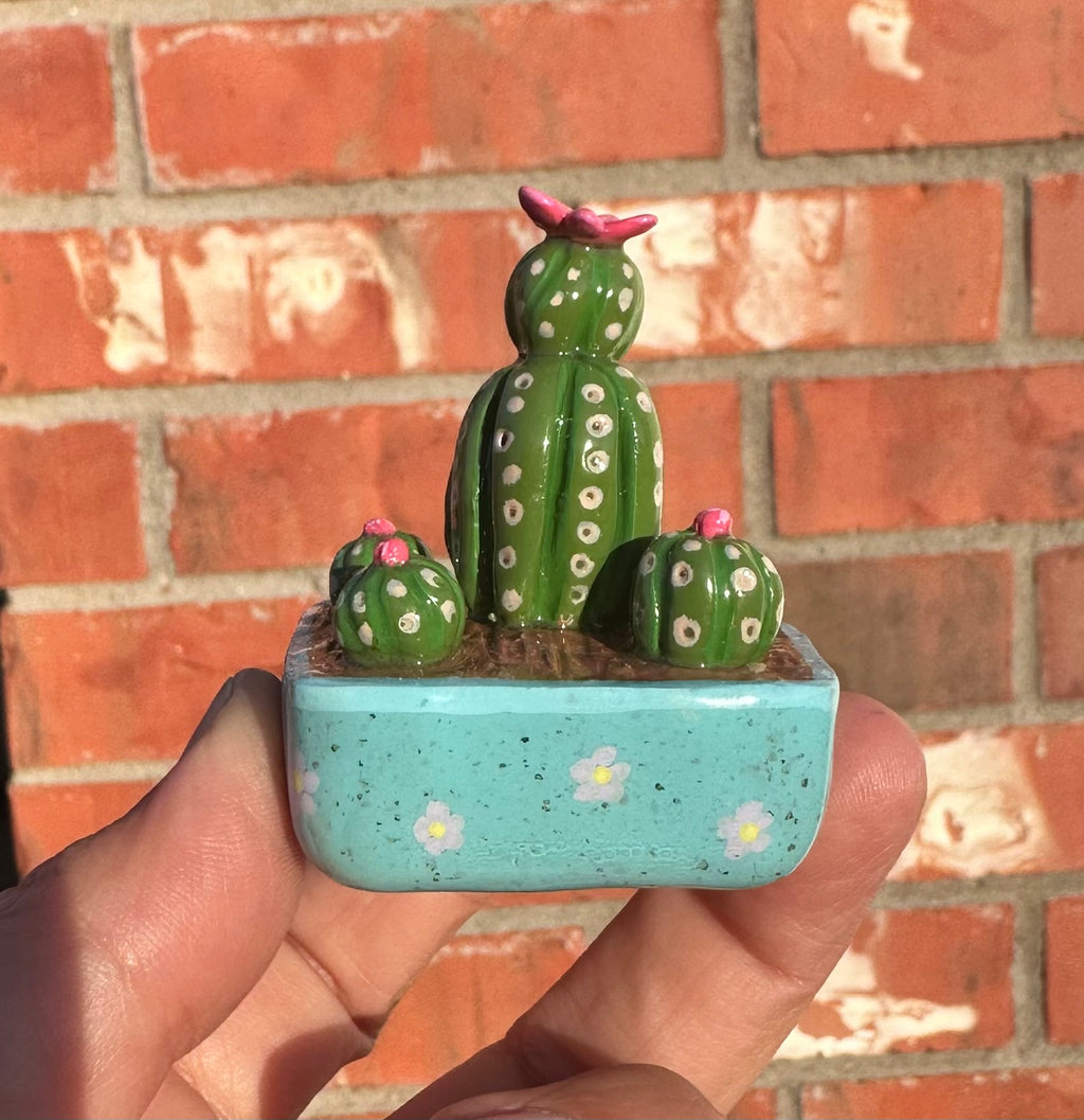 Tiny but Thorny – Blooming Clay Cactus Set