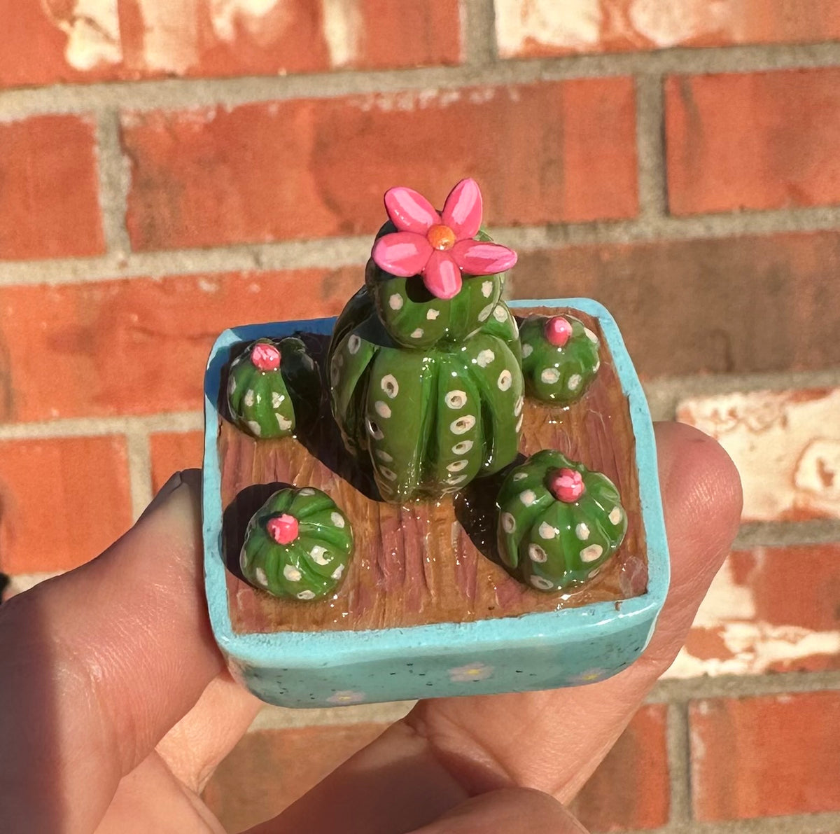 Tiny but Thorny – Blooming Clay Cactus Set