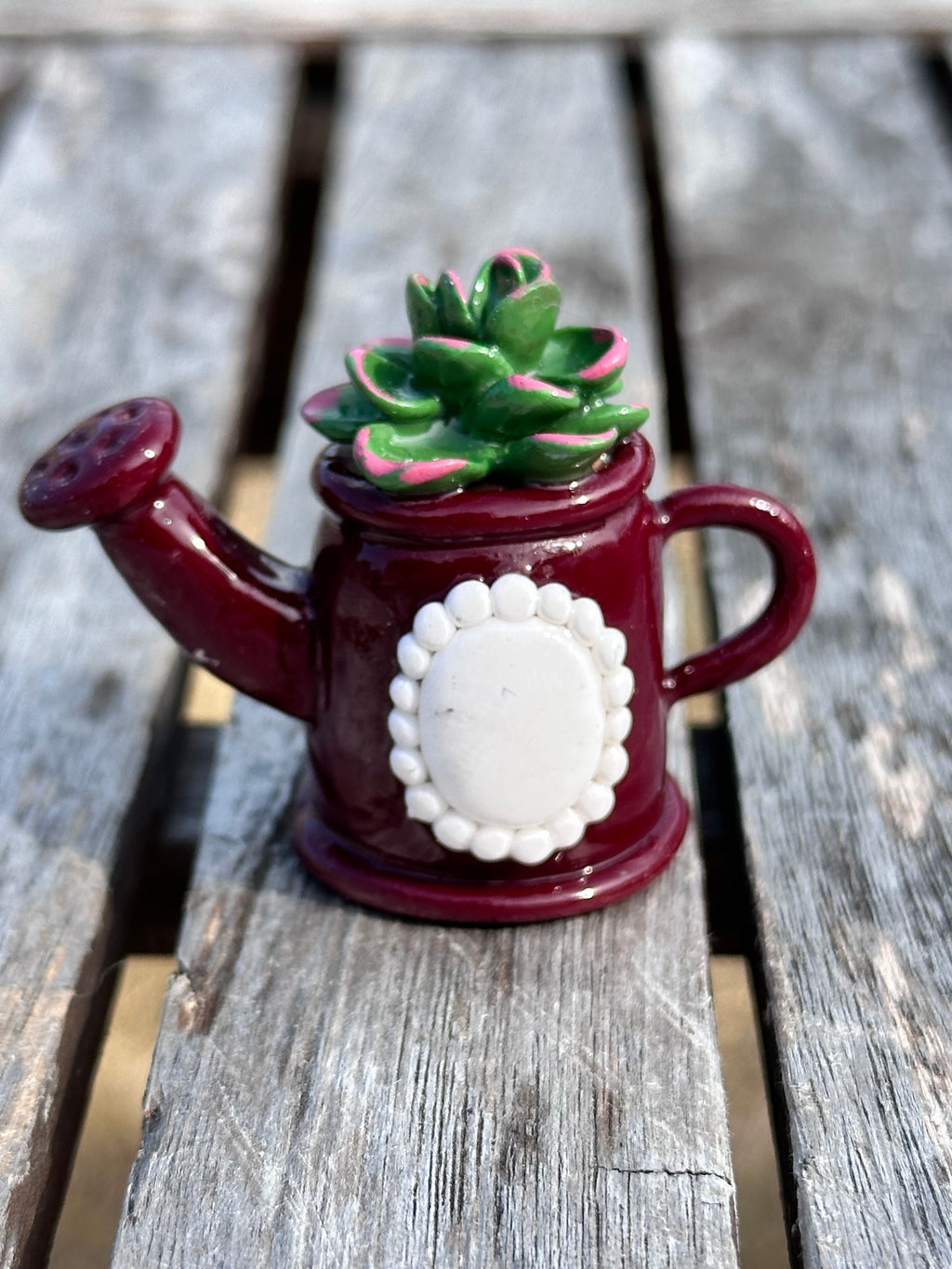Maroon watering can