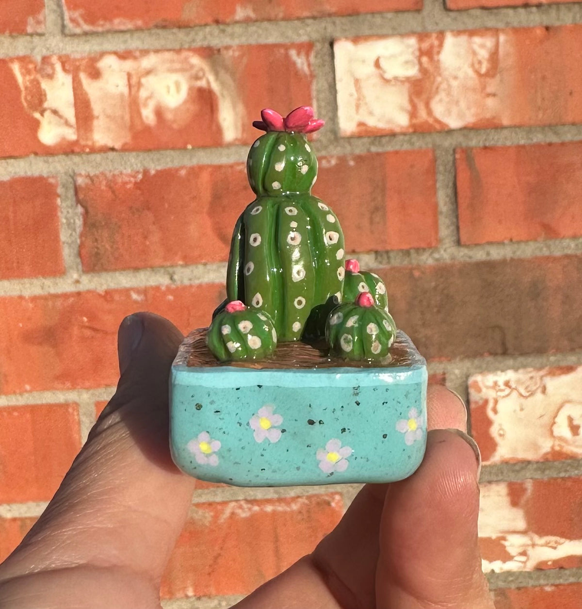 Tiny but Thorny – Blooming Clay Cactus Set