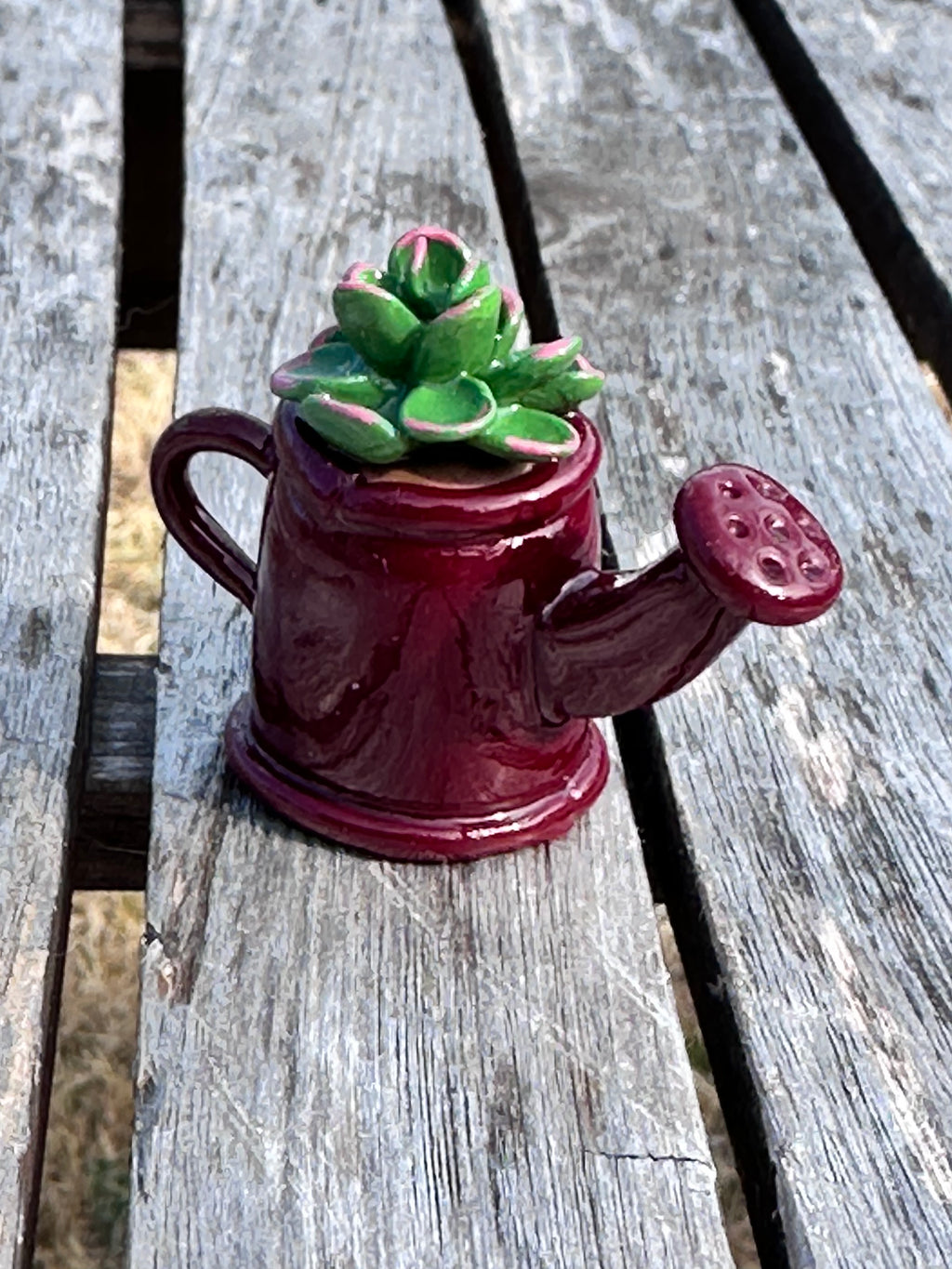 Maroon watering can