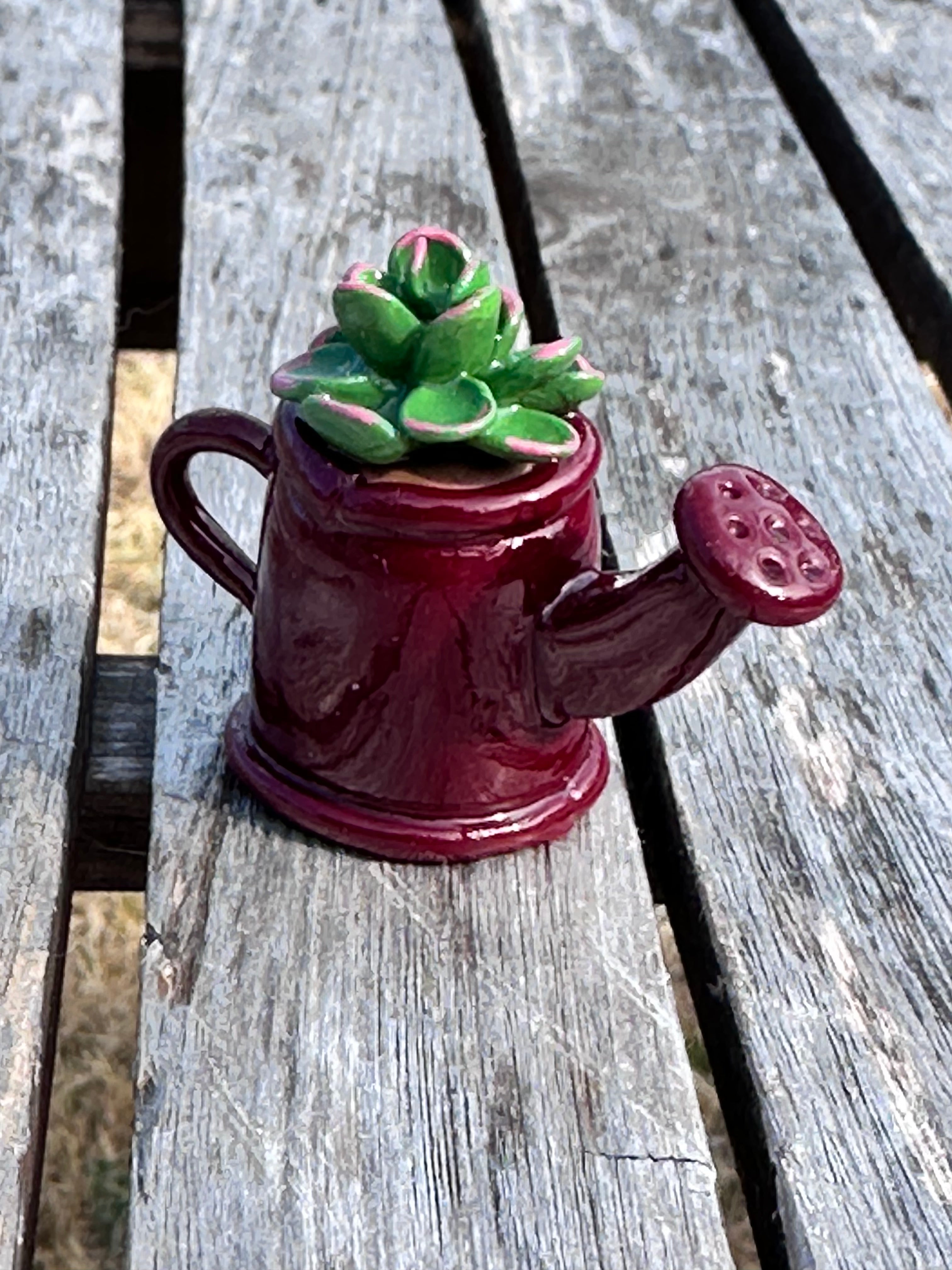 Maroon watering can